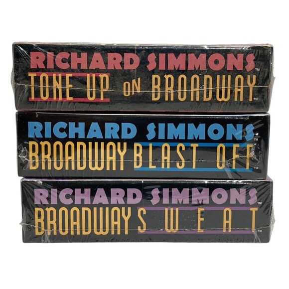 Richard Simmons 3 VHS Sealed Broadway Sweat Blast Off Tone Up Workouts - No Cord - Picture 11 of 14